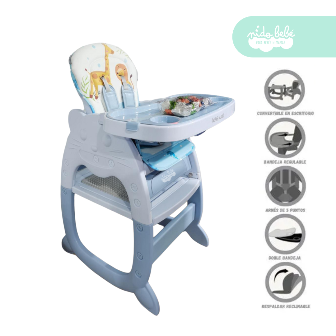 91 Silla De Comer convertible en Carpeta Duox baby azul - Imagen 1