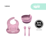 Set de alimentación de bebé 4 piezas color Rosa