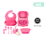 Set de alimentación de bebé modelo CARRITO pink