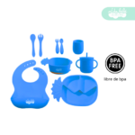 Set de alimentación de bebé modelo PIÑA azul