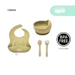 Set de alimentación de bebé 4 piezas color Beige
