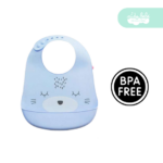 babero de silicona de bebe modelo osito color blue