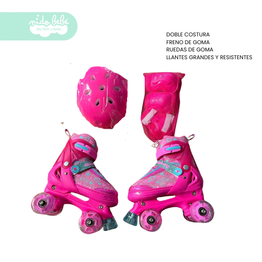 118 PATIN 4 RUEDAS DE NIÑA MODELO MIREY Flowers M 34-36 - Imagen 1