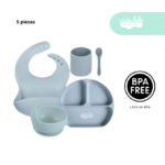 Set de alimentación de bebé 5 piezas color Plomo
