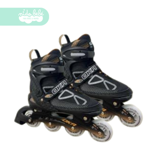 126 PATIN LINEAL OKA BLACK S (30 – 33) - Imagen 1