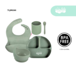 Set de alimentación de bebé 5 piezas color verde