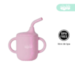 Vasito de Silicona para Bebé antiderrame pink