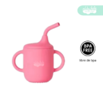 Vasito de Silicona para Bebé antiderrame rosado