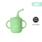 Vasito de Silicona para Bebé antiderrame verde