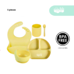 Set de alimentación de bebé 5 piezas color Amarillo