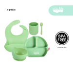Set de alimentación de bebé 5 piezas color verde claro