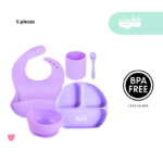 Set de alimentación de bebé 5 piezas color Morado