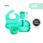 Set de alimentación de bebé 5 piezas color verde Ligth