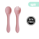 set de cubiertos de silicona para bebe