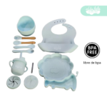 Set de alimentación de bebé León 13 piezas plomo