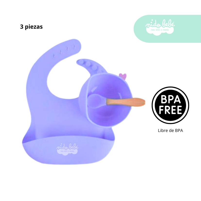 3 Set de alimentación de bebé 3 piezas Blue - Imagen 1