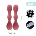 set decubiertos de silicona con textura para bebe rosa - Imagen 9