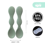 set decubiertos de silicona con textura para bebe rosa - Imagen 6