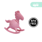 mordedor de silicona de bebe caballito rosa