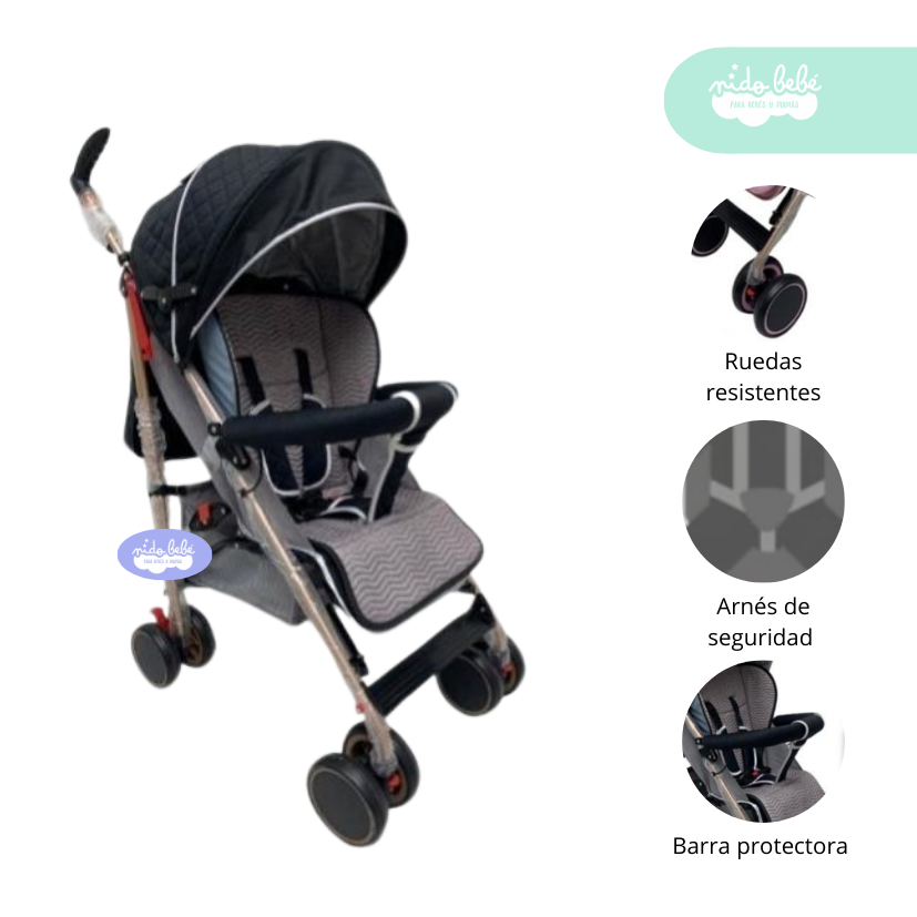 44 Coche baston de bebe modelo Nora nergro - Imagen 1