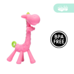 mordedor de silicona de bebe  jirafa pink