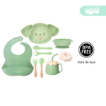 Set de alimentación de bebé Perrito 10 piezas verde