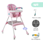 Silla de Comer de bebé modelo Cammy color rosa