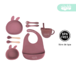 Set de alimentación de bebé modelo conejito