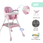 Silla de Comer de bebé modelo Cammy plus color rosa