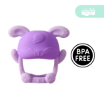 mordedor de silicona de bebe conejito lila
