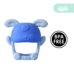 mordedor de silicona de bebe conejito azul