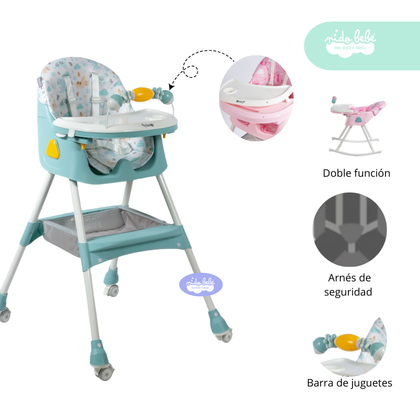 57 Silla de Comer de bebé modelo Cammy plus color verde - Imagen 1