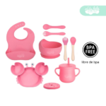 Set de alimentación de bebé modelo cangrejito pink