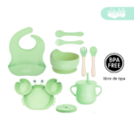 Set de alimentación de bebé modelo cangrejito verde