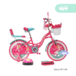 Bicicleta aro 16 para niña Hadita rosa y celeste