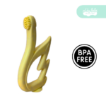mordedor de silicona de bebe cisne amarillo