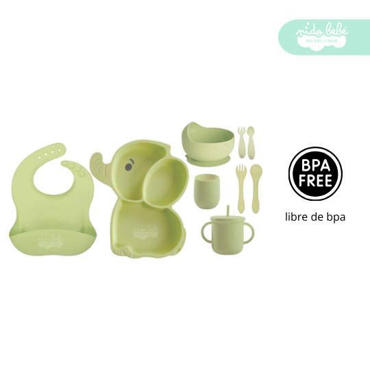 63 Set de alimentación de bebé modelo elefantito - Imagen 1