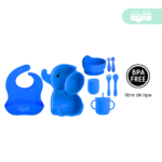 Set de alimentación de bebé modelo elefantito azul