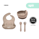 Set de alimentación de bebé 4 piezas color Beige