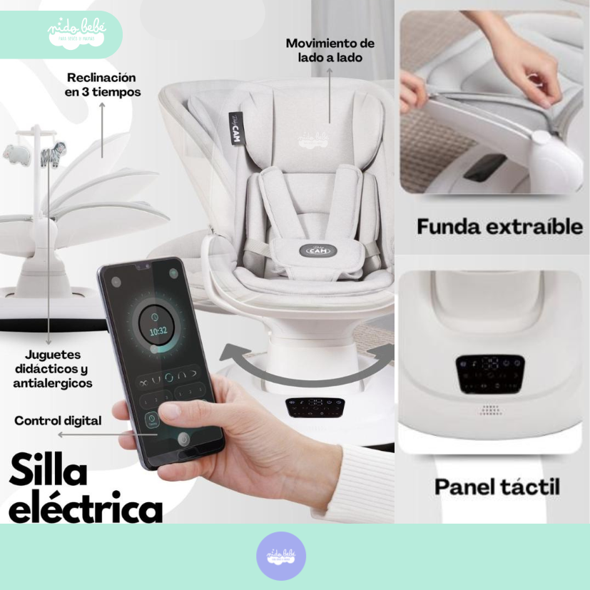92 Silla mecedora eléctrica Baby Deluxe Premium white - Imagen 1