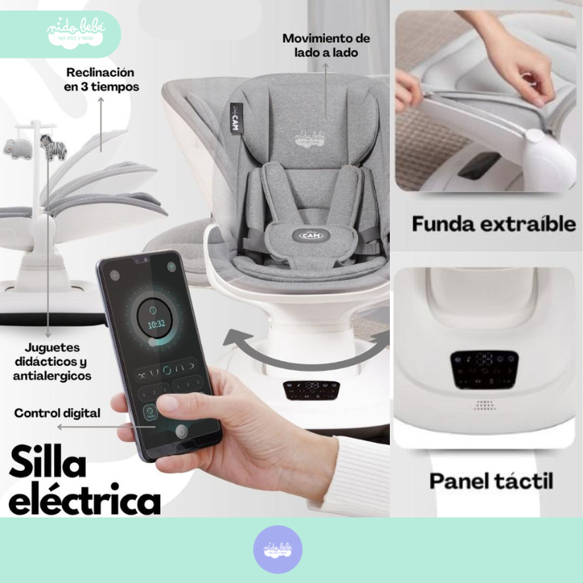 93 Silla mecedora eléctrica Baby Deluxe Premium silver - Imagen 1