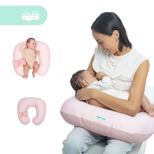 2 Almohada de Lactancia y Estimulación 5 en 1 Maternelle modelo apego rosa - Imagen 1