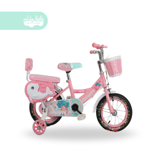2 Bicicleta aro 12 para niña color rosa doble asiento - Imagen 1