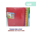piso armable para bebe 2cm x 6pcs multicolor cuadrados