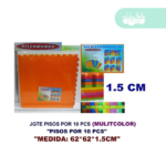 piso armable para bebe 1.5cm x 10pcs multicolor cuadrados