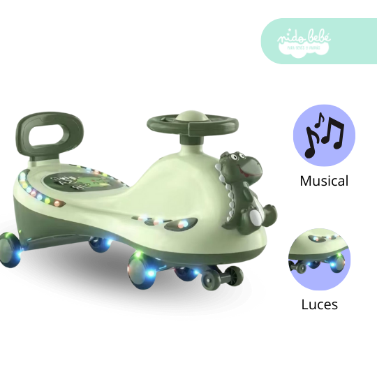 33 Carrito corre pasillos modelo Dino musical y con luces green - Imagen 1