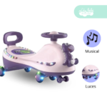 Carrito corre pasillos modelo Dino musical y con luces Purple