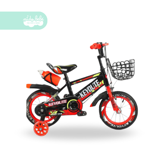 37 Bicicleta infaltil aro 12 para niño key color rojo con tomatodo - Imagen 1