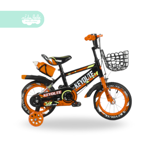 38 Bicicleta infaltil aro 12 para niño key color naranja con tomatodo - Imagen 1