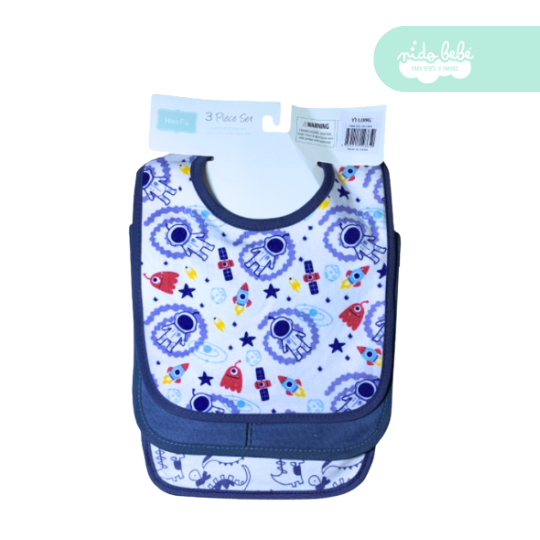 4 babero de tela de bebe pack x3 unidades - Imagen 1